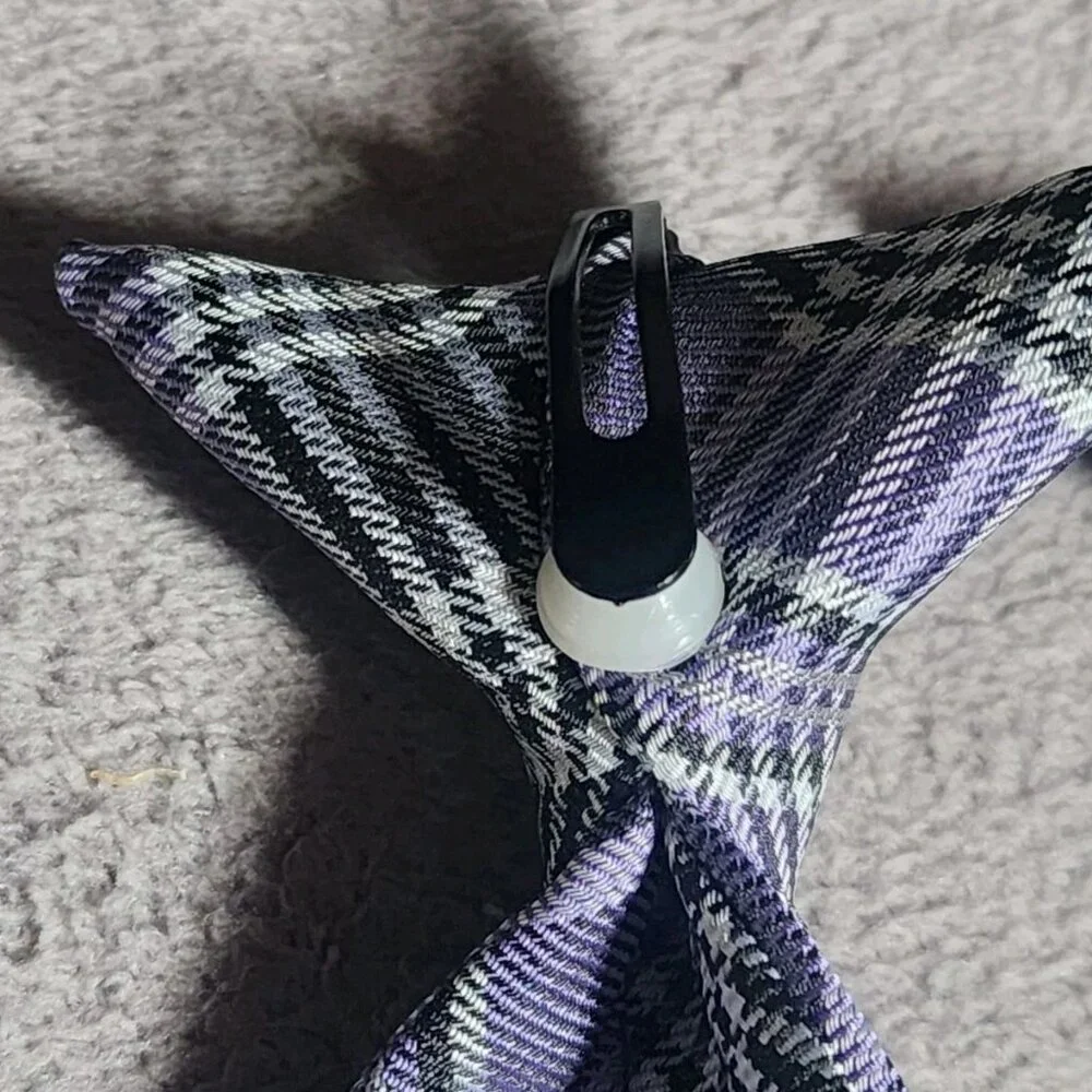 Set 2 Children’s Boy Clip-On Ties Black Gray and Gray Purple IZOD